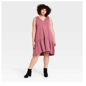 Ruffle Sleeveless Hem Knit Dress